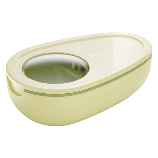 Cutie Taiat Pastile si Depozitare Medicamente, Galbena, 8x5x2.65 cm, Compacta si Portabila, Ideala Pentru Calatorii