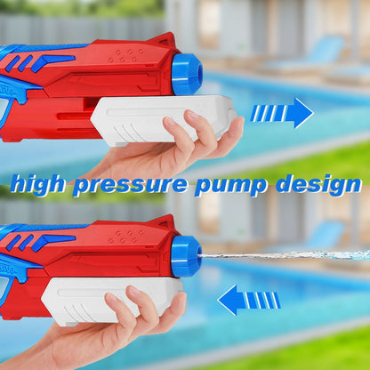 Pistol cu Apa pentru Copii, Rezervor, Pentru Piscina/Plaja, 6ani+,  Albastru deschis/Rosu, 300ML