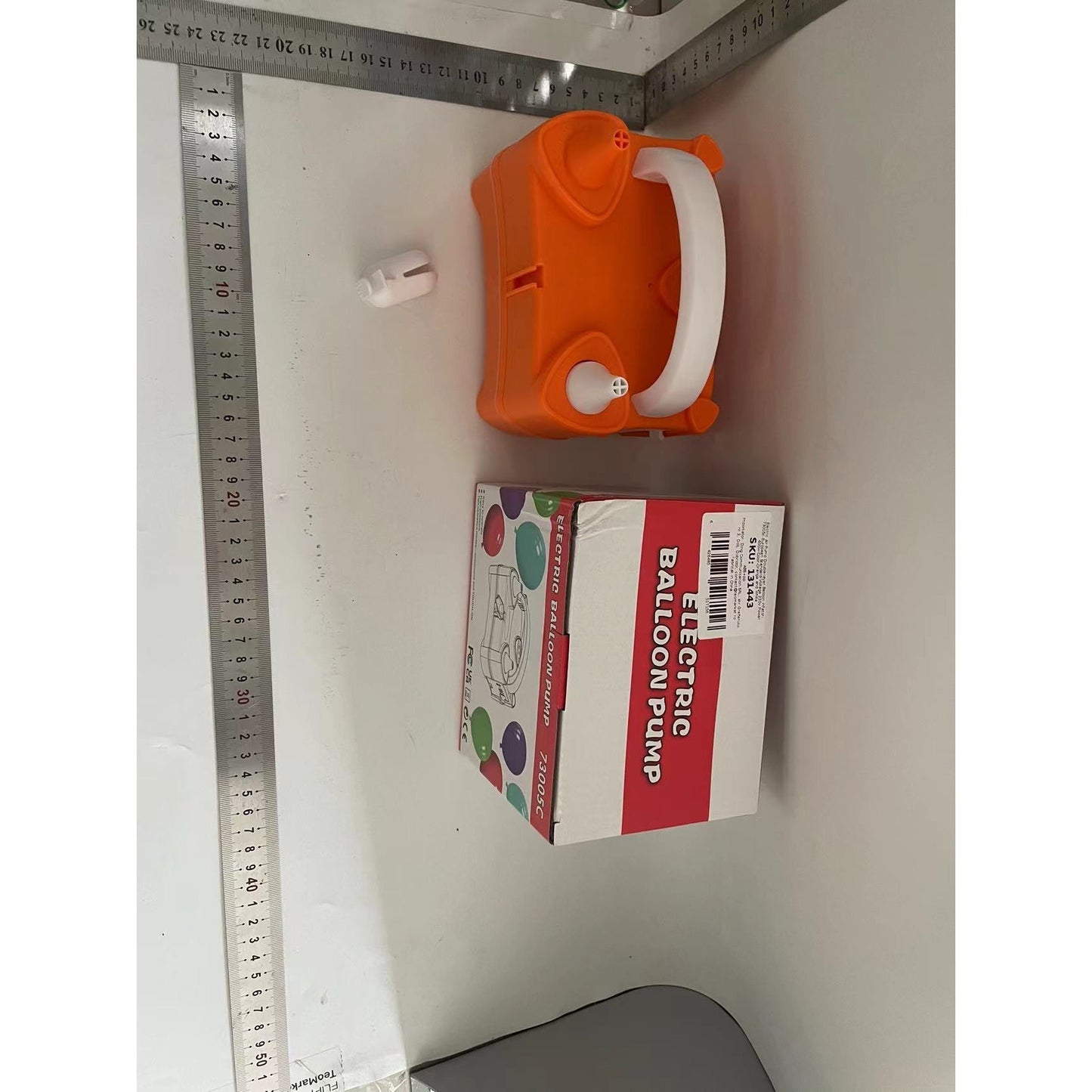 Pompa Electrica de Umflat Baloane, cu Doua Iesiri, 220V, Putere 400W, Accesorii petrecere, Portocaliu