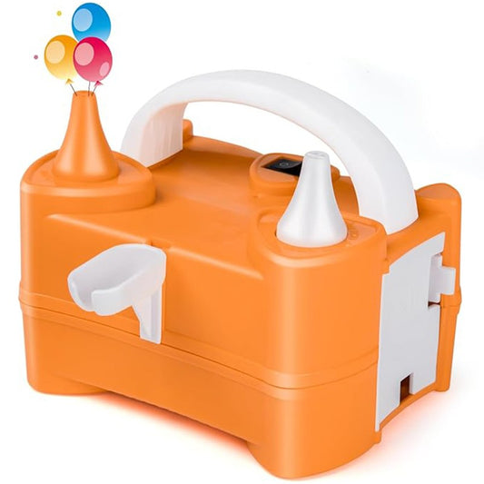 Pompa Electrica de Umflat Baloane, cu Doua Iesiri, 220V, Putere 400W, Accesorii petrecere, Portocaliu