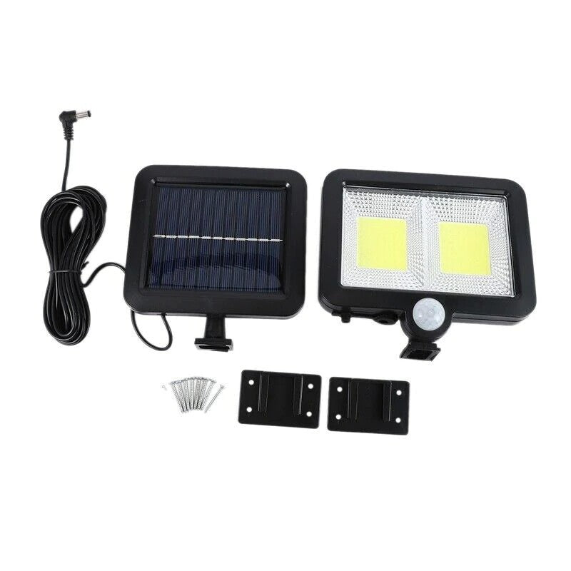 Lampa solara cu senzor de miscare, 108 COB LED, 2 grile, ip65, negru