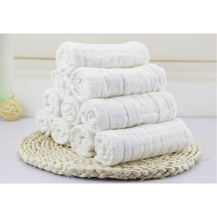 Prosop Absorbant, din Bumbac, 6 Straturi, 30 x 30 cm, Alb