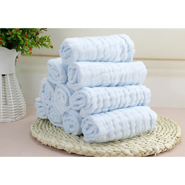 Prosop Absorbant, din Bumbac, 6 Straturi, 30 x 30 cm, Albastru