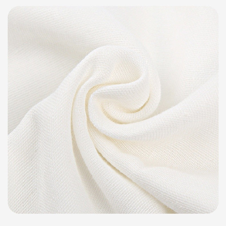 Prosop Absorbant, din Bumbac, pentru Bebelusi, 19x28 cm, Model Norisor, Alb