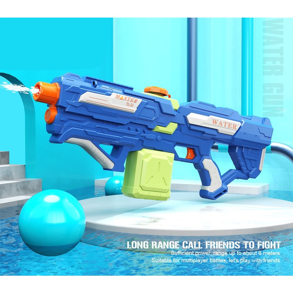 Pistol cu Apa pentru Copii, Rezervor 600ml, 14ani+, cu baterie 1200mAh, Electric Burst, Albastru/Verde, 800ML