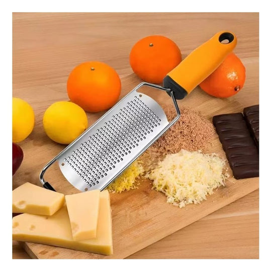 Razatoare manuala, perie inclusa, Inox, usor de utilizat, 31x6.7 cm, Galben