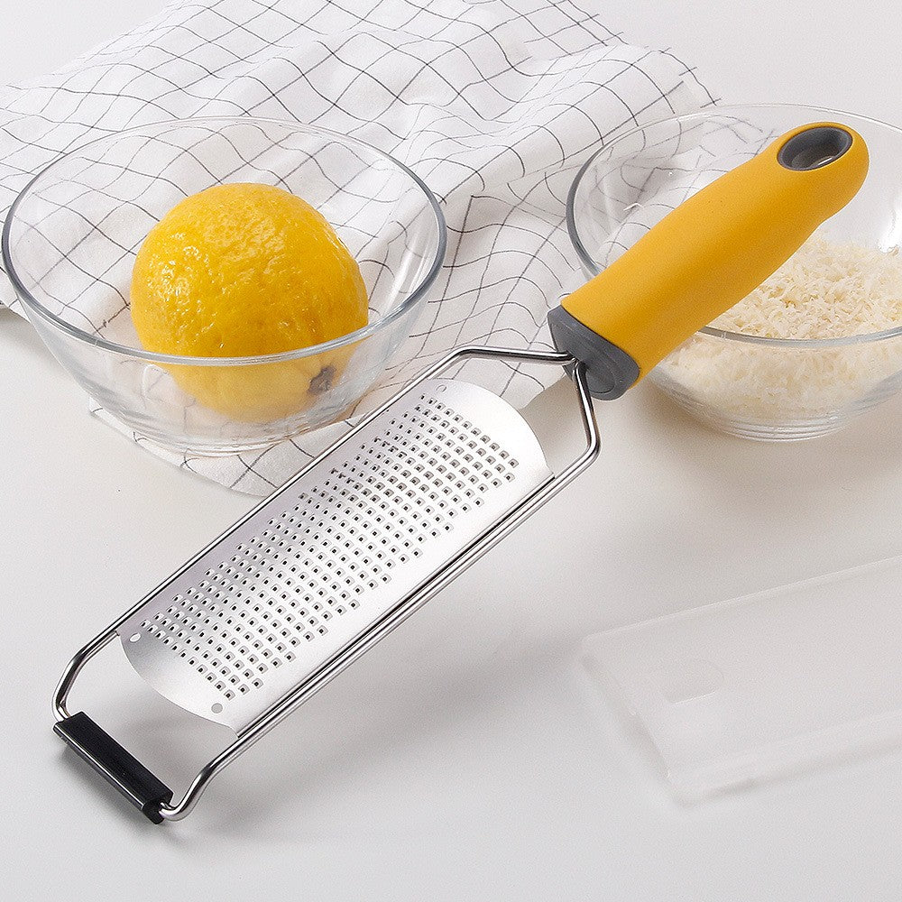 Razatoare manuala, perie inclusa, Inox, usor de utilizat, 31x6.7 cm, Galben