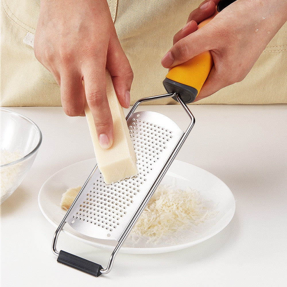 Razatoare manuala, perie inclusa, Inox, usor de utilizat, 31x6.7 cm, Galben