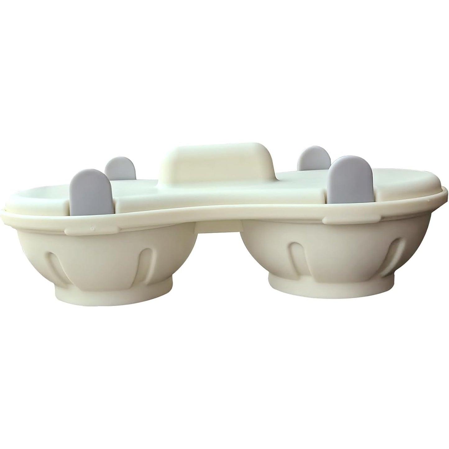 Recipient Dublu pentru Oua, din Plastic, pentru Gatit la Microunde, 22 x 11.8 x 8 cm, Gri