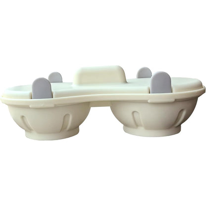 Recipient Dublu pentru Oua, din Plastic, pentru Gatit la Microunde, 22 x 11.8 x 8 cm, Gri