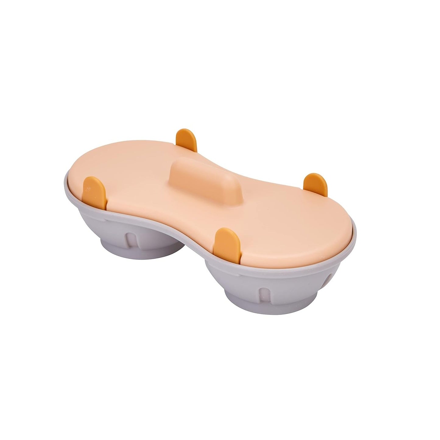 Recipient Dublu pentru Oua, din Plastic, pentru Gatit la Microunde, 22 x 11.8 x 8 cm, Portocaliu