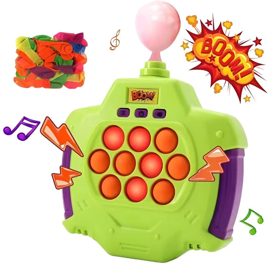Joc Pop-It Antistres, Electronic, 50 de Baloane, Muzica, 2 Moduri de Joc, Nivel Maxim 200, 14.5x13.5x5.7cm, Verde