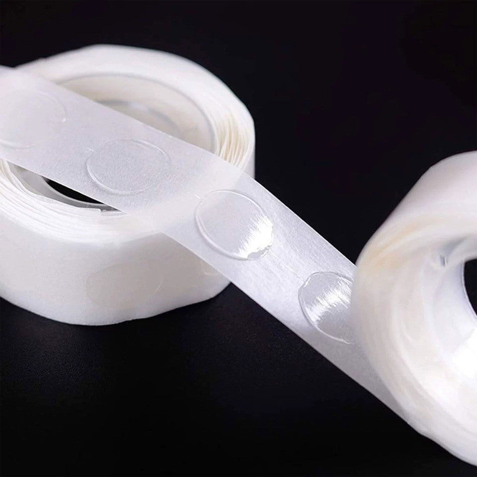 Rola Dubla-Adeziva, pentru Lipit Baloane, 100 de Buline cu Diametru 1.2 cm, Transparent