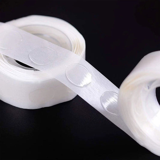 Rola Dubla-Adeziva, pentru Lipit Baloane, 100 de Buline cu Diametru 1.2 cm, Transparent