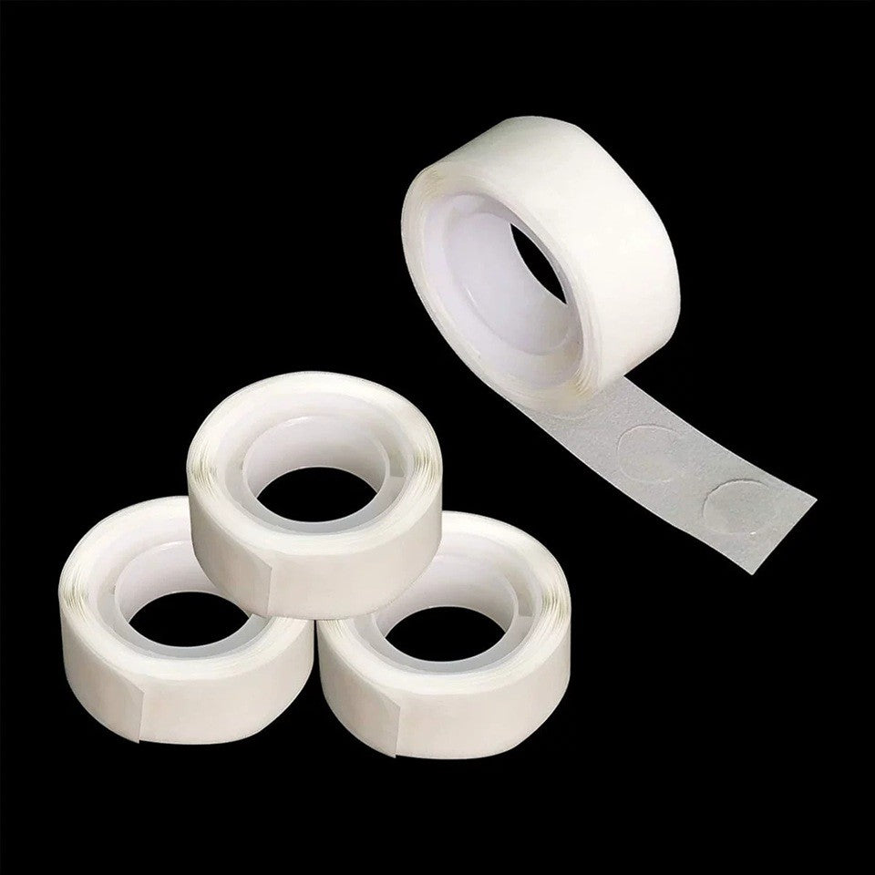 Rola Dubla-Adeziva, pentru Lipit Baloane, 100 de Buline cu Diametru 1.2 cm, Transparent