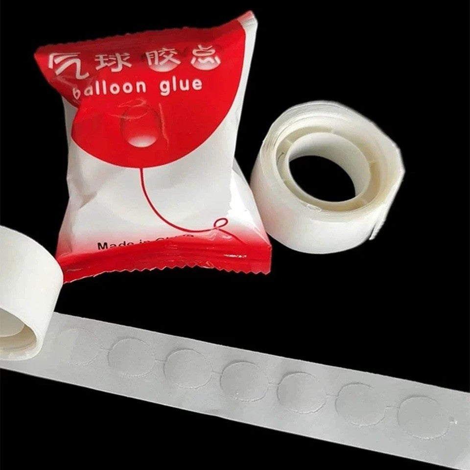 Rola Dubla-Adeziva, pentru Lipit Baloane, 100 de Buline cu Diametru 1.2 cm, Transparent