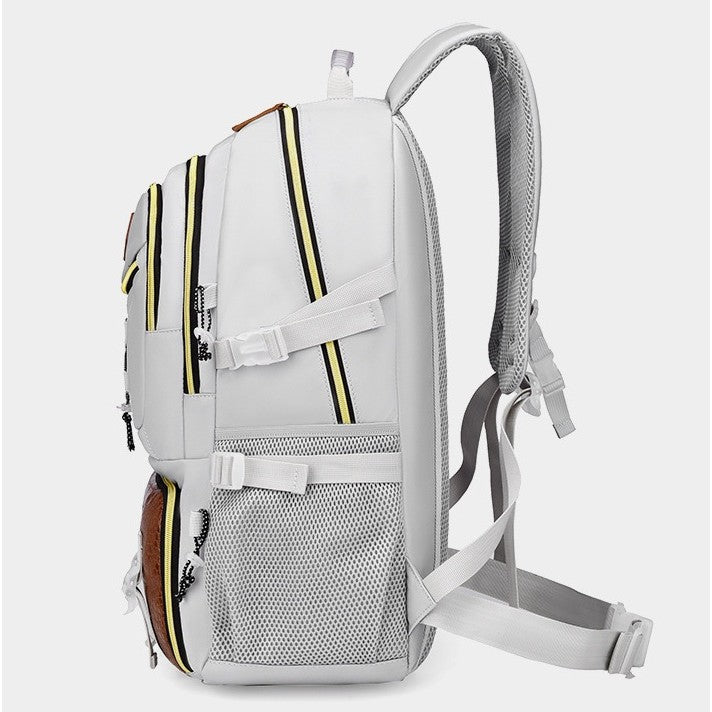 Rucsac Multifunctional pentru Calatorie, pentru Alpinism, Voiaj, Drumetii, din Panza Oxford, 34x16x52 cm, Alb