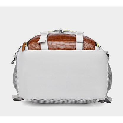 Rucsac Multifunctional pentru Calatorie, pentru Alpinism, Voiaj, Drumetii, din Panza Oxford, 34x16x52 cm, Alb