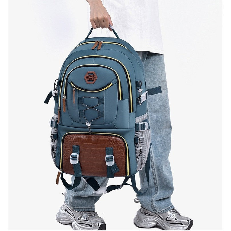 Rucsac Multifunctional pentru Calatorie, pentru Alpinism, Voiaj, Drumetii, din Panza Oxford, 34x16x52 cm, Albastru Marin