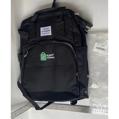 Rucsac Multifunctional pentru Mamici, cu Patut Pliabil si Baza de Schimbat, Rezistent la Apa, Capacitate Mare, Usor, Compartimente Multiple, Buzunar Termic pentru Lapte, 42 x 32 x 22 cm, Negru