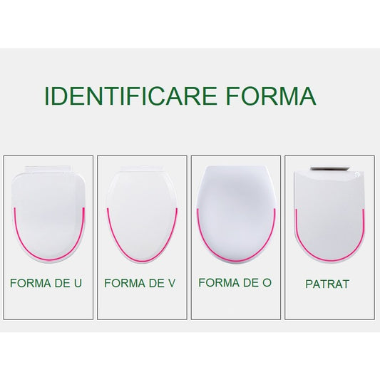 Capac de Toaleta cu Reductie 2 in 1, pentru Copii si Adulti, Coborare Lenta si Silentioasa, Instalare Usoara, din PP5 , in Forma de V, Alb