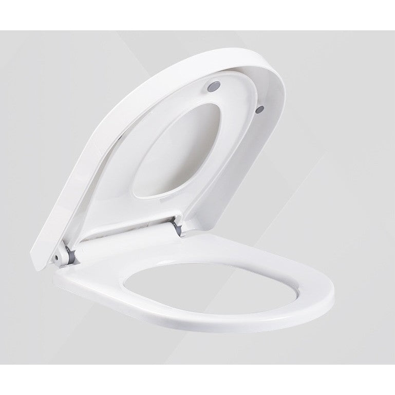 Capac de Toaleta cu Reductie 2 in 1, pentru Copii si Adulti, Coborare Lenta si Silentioasa, Instalare Usoara, din PP5 , in Forma de V, Alb