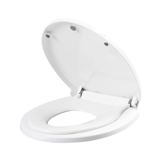 Capac de Toaleta cu Reductie 2 in 1, pentru Copii si Adulti, Coborare Lenta si Silentioasa, Instalare Usoara, din PP5 , in Forma de V, Alb
