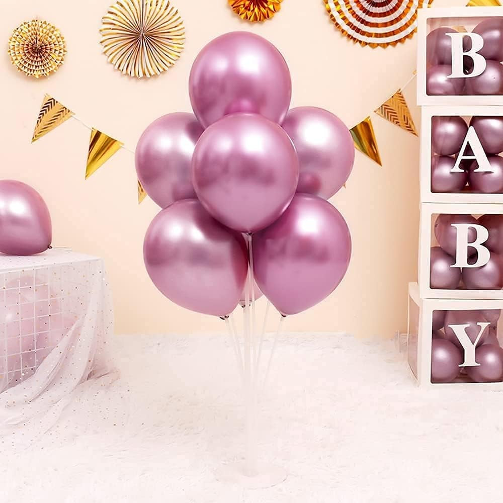 Set 10 Baloane din Latex Chrome, Model Party, 23 cm, Mov, 2.2 g