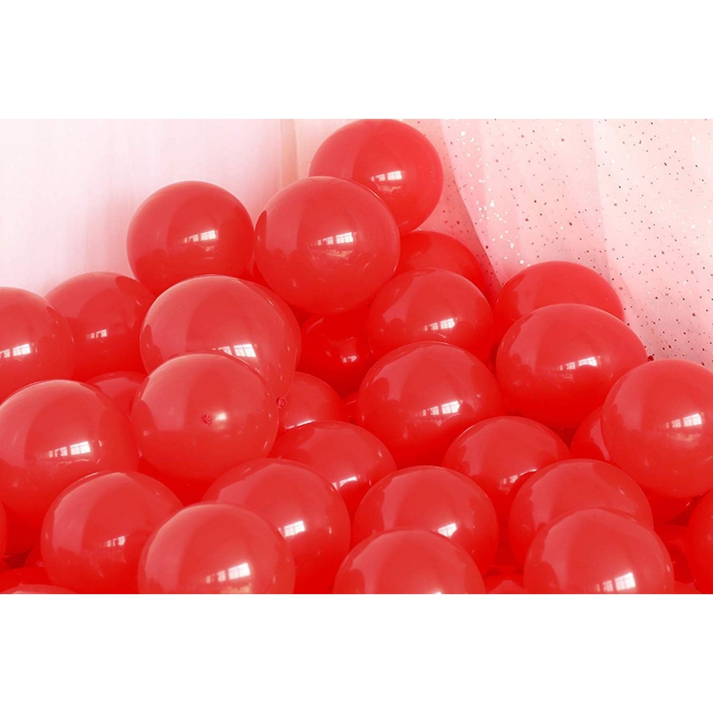 Set 10 Baloane din Latex, Model Party, 13 cm, 1 g, Rosu