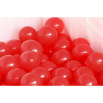 Set 10 Baloane din Latex, Model Party, 13 cm, 1 g, Rosu