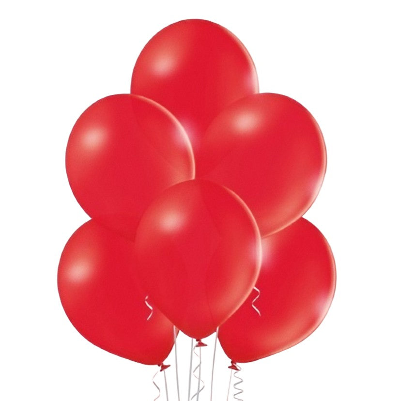 Set 10 Baloane din Latex, Model Party, 13 cm, 1 g, Rosu