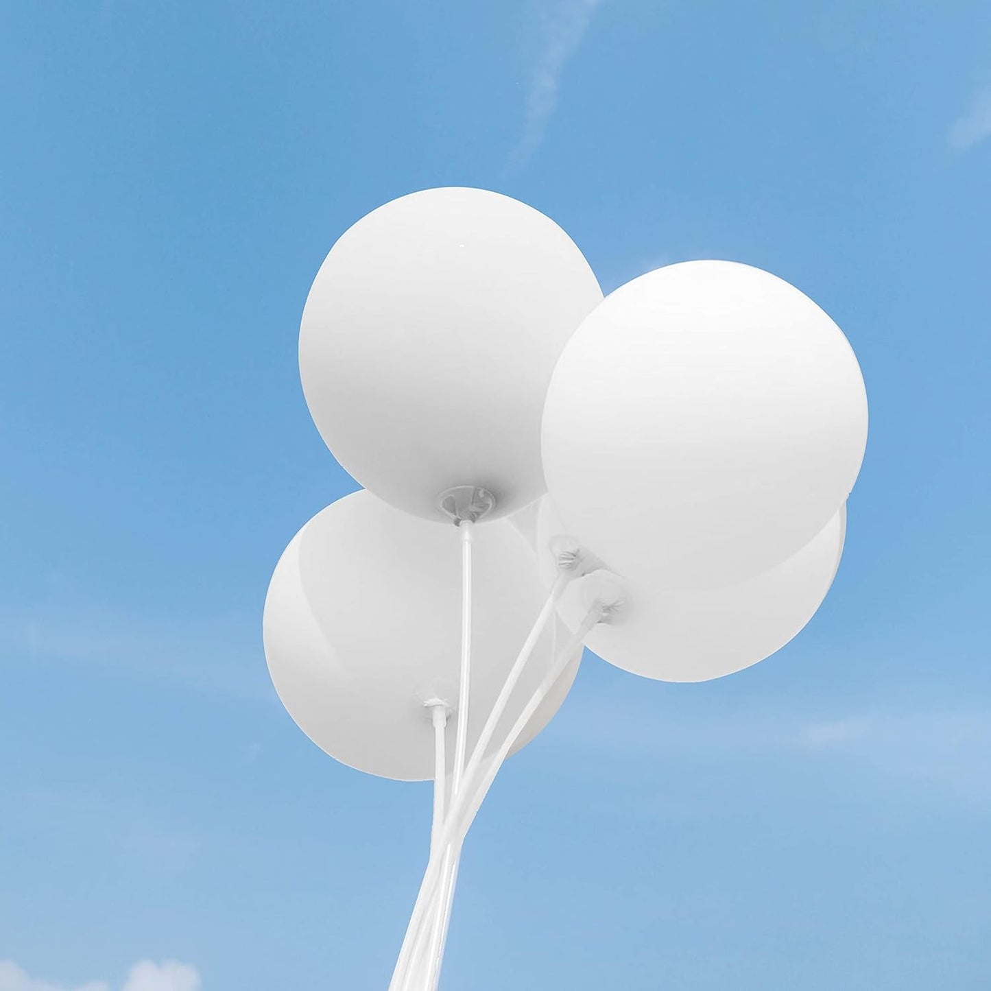 Set 10 Baloane din Latex, Model Party, 13 cm, Albe, 2.2 g
