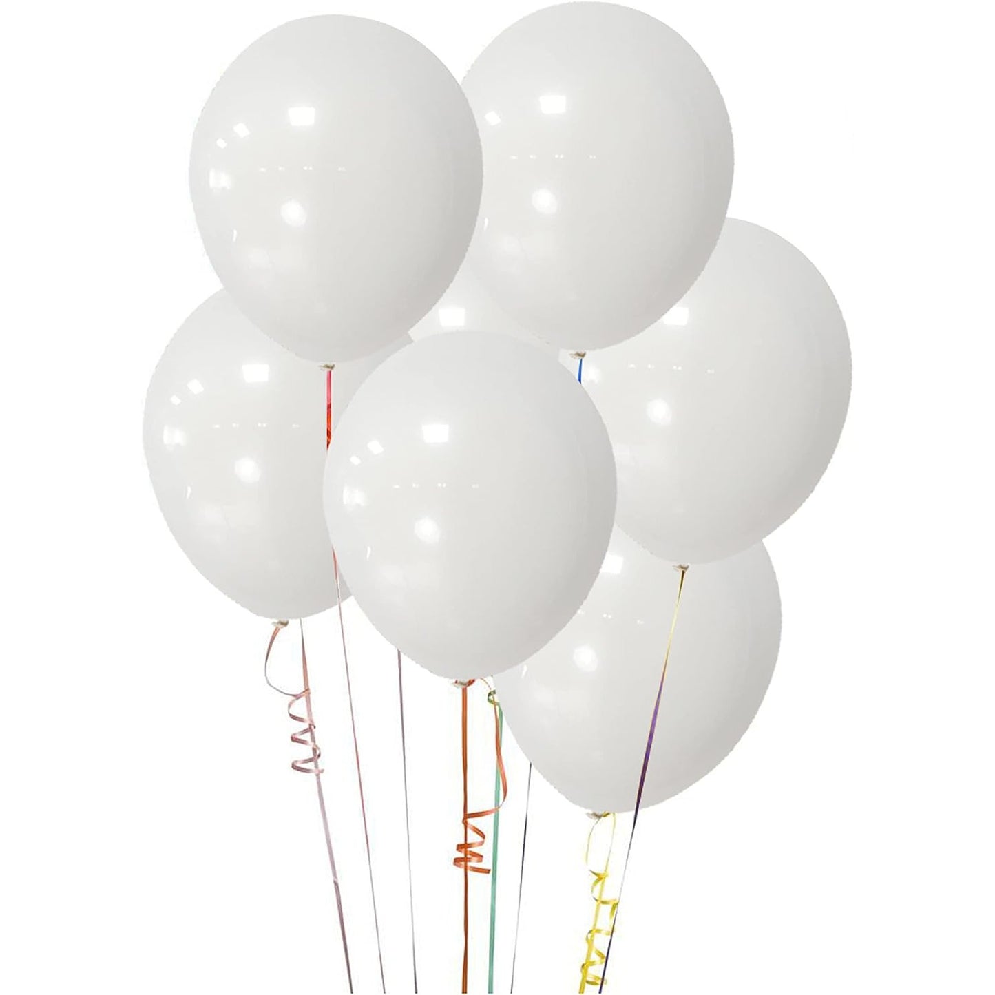 Set 10 Baloane din Latex, Model Party, 13 cm, Albe, 2.2 g