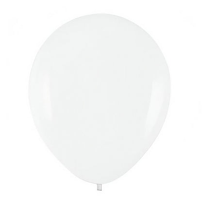 Set 10 Baloane din Latex, Model Party, 13 cm, Albe, 2.2 g