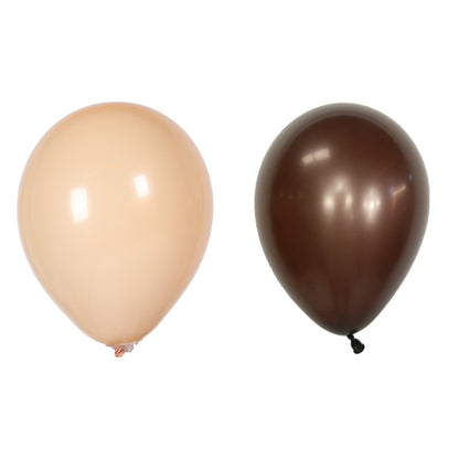 Set 10 Baloane din Latex, Model Party, 30 cm, 5x Maro, 5x Bej, 2.8 g