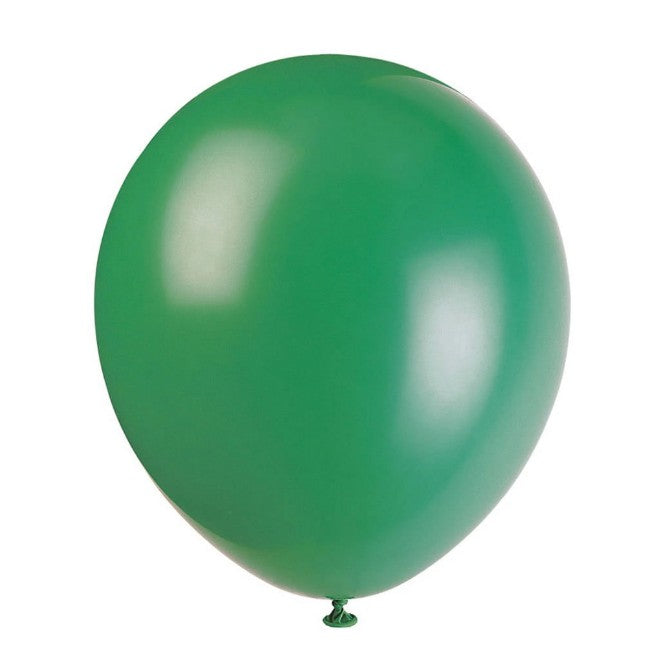 Set 10 Baloane din Latex, Model Party, 30 cm, Verde Diferite Nuante, 2.8 g