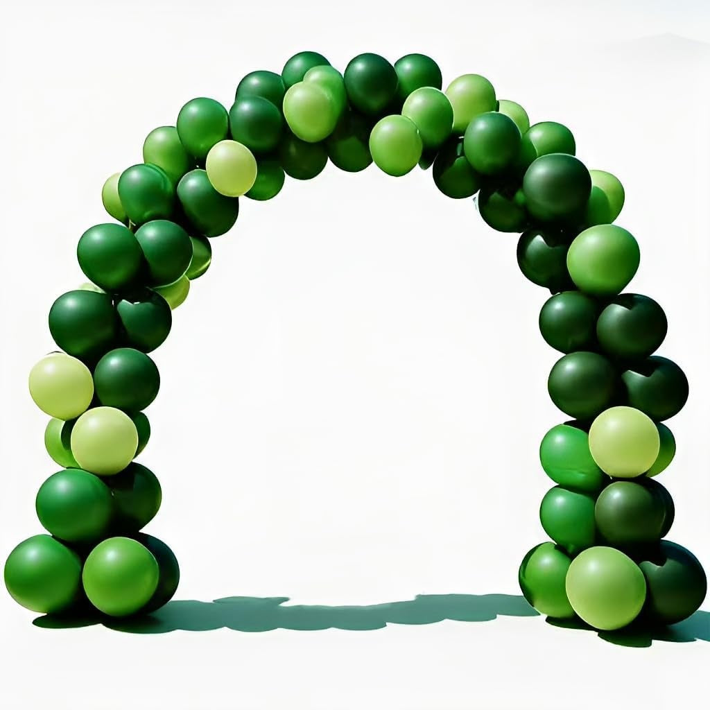 Set 10 Baloane din Latex, Model Party, 30 cm, Verde Diferite Nuante, 2.8 g