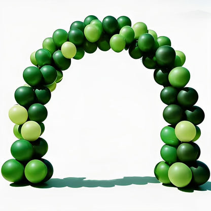 Set 10 Baloane din Latex, Model Party, 30 cm, Verde Diferite Nuante, 2.8 g