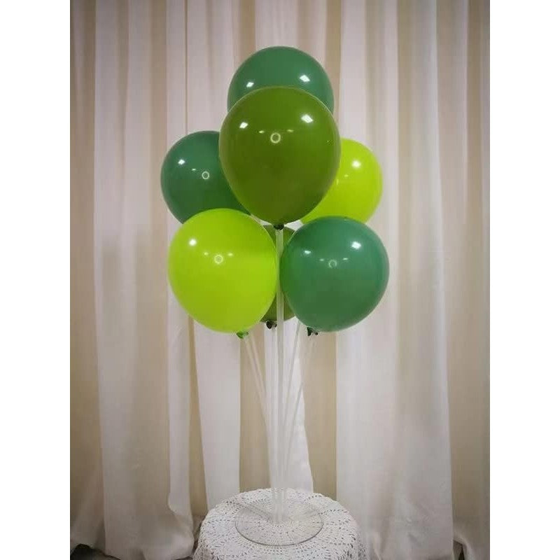 Set 10 Baloane din Latex, Model Party, 30 cm, Verde Diferite Nuante, 2.8 g