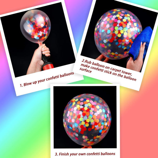 Set 10 Baloane din Latex, Model Party Confetti, 30 cm, Multicolore, 2.8 g