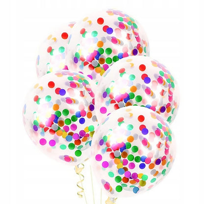 Set 10 Baloane din Latex, Model Party Confetti, 30 cm, Multicolore, 2.8 g