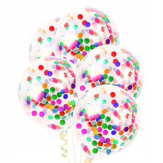 Set 10 Baloane din Latex, Model Party Confetti, 30 cm, Multicolore, 2.8 g