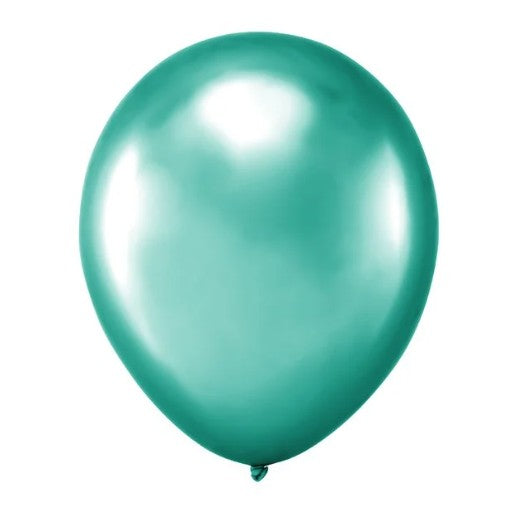 Set 10 Baloane din Latex, Model Party Confetti, 5 x Confetti, 5 x Turcoaz, 25 cm, 2.2g