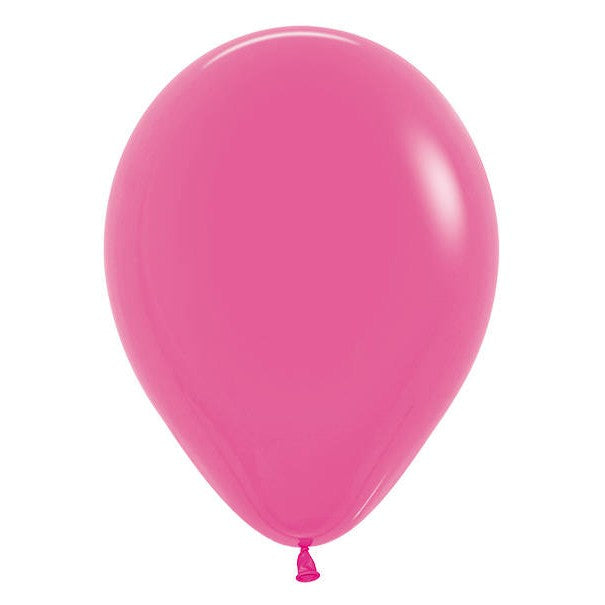 Set 10 Baloane din Latex, Model Party cu Buline si Simple, 30 cm, Fucsia, 2.8 g