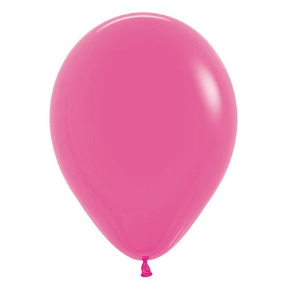 Set 10 Baloane din Latex, Model Party cu Buline si Simple, 30 cm, Fucsia, 2.8 g