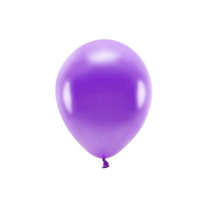 Set 10 Baloane din Latex, Model Party cu Buline si Simple, 30 cm, Mov, 2.8 g