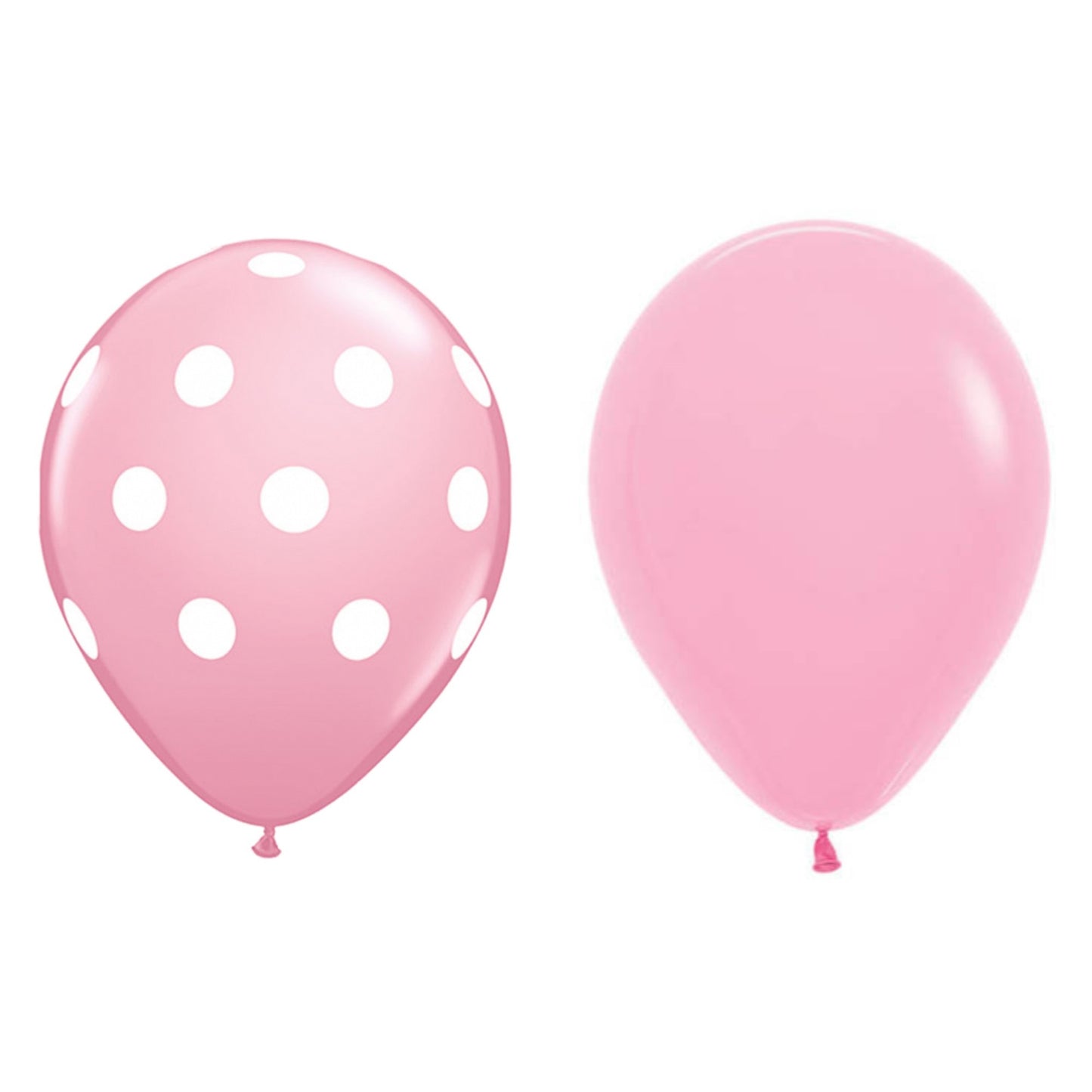 Set 10 Baloane din Latex, Model Party cu Buline si Simple, 30 cm, Roz, 2.8 g