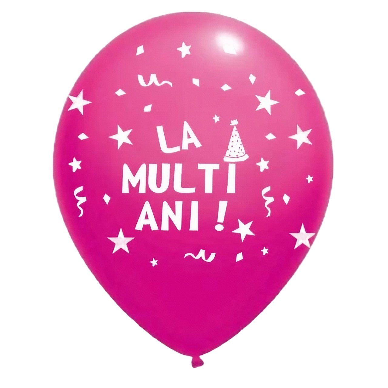 Set 10 Baloane din Latex, Model Party, La Multi Ani, 23 cm, Roz, 2.2 g