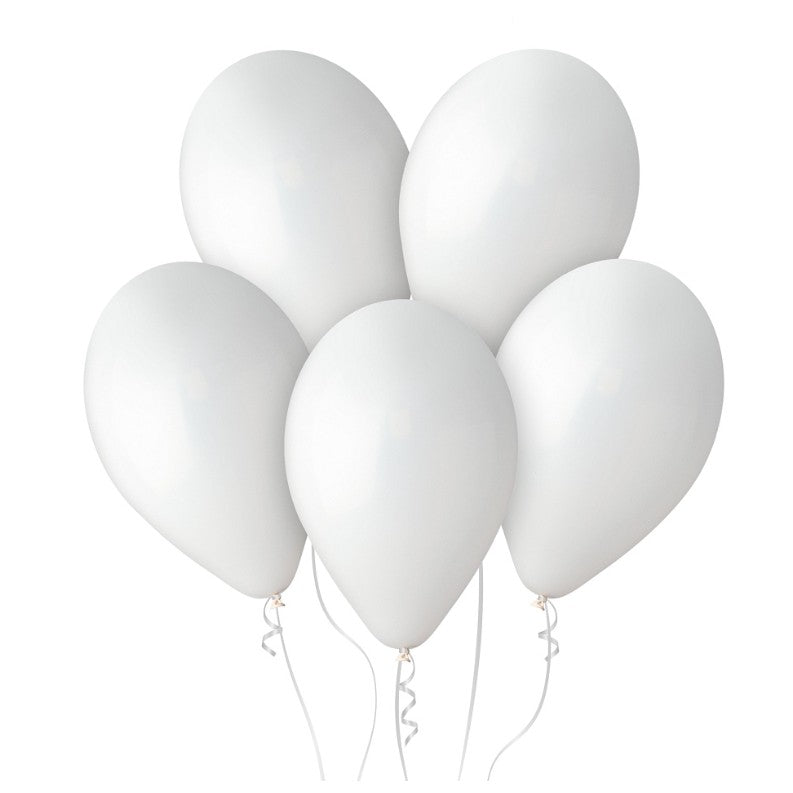 Set 10 Baloane din Latex Metalizate, Model Party, 5x Alb, 5x Nude, 23 cm, 2.2 g