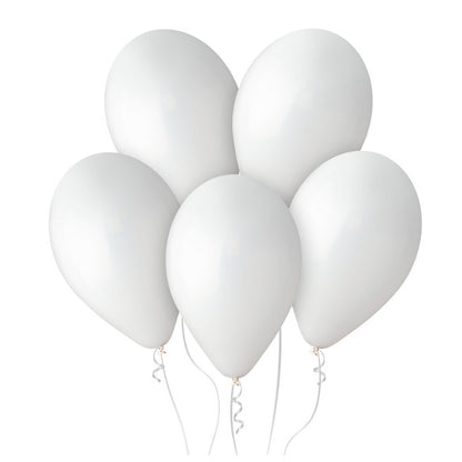 Set 10 Baloane din Latex Metalizate, Model Party, 5x Alb, 5x Nude, 23 cm, 2.2 g